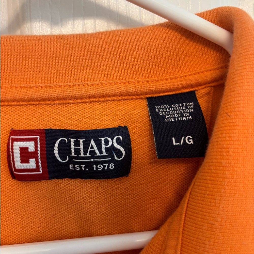Chaps Men's Polo Shirt in Vibrant Orange. Large - Picture 2 of 13